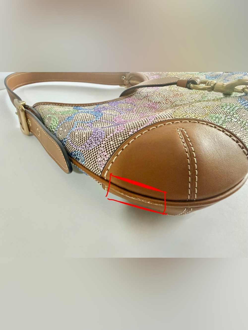 COACH Rainbow Candy Crystal Hamptons Hobo Bag - Picture 6 of 14
